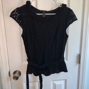 Lace black top